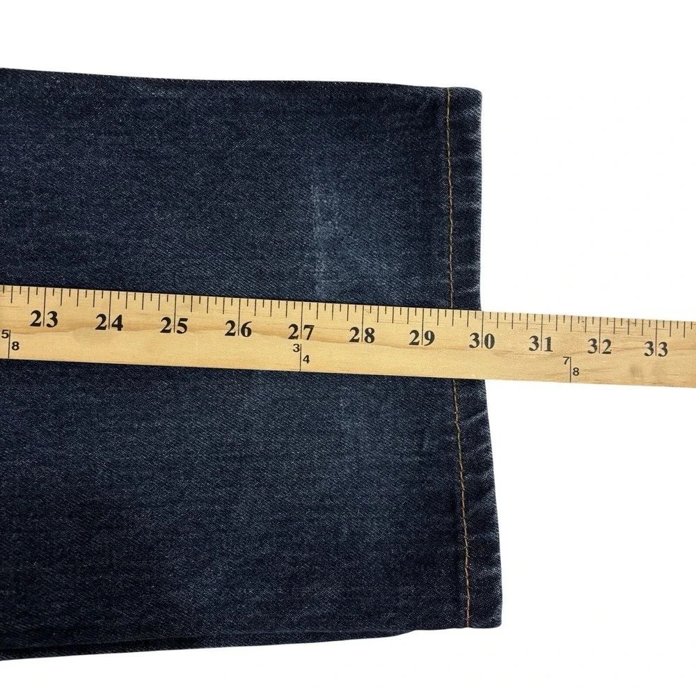 Levis 505 Regular Fit Straight Jeans Mens 38x30 Dark Blue Denim Mid Rise